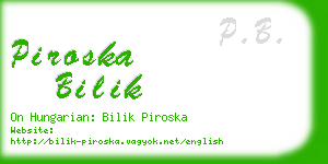 piroska bilik business card